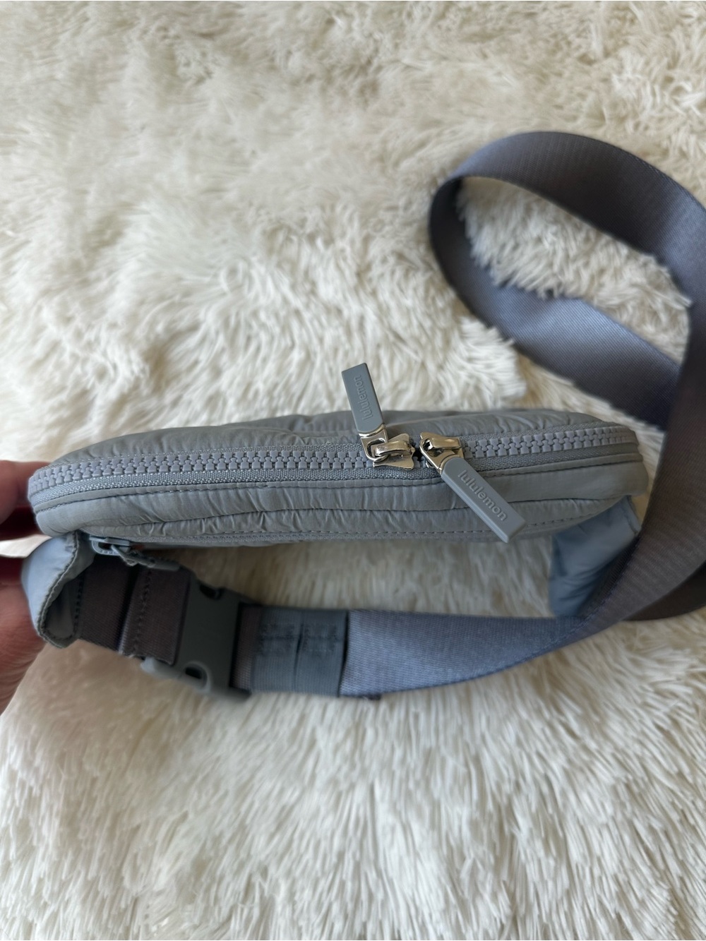 LULULEMON Quilted Grid Belt Bag Grey Sage 1.5L Crossbody Fanny Pack Retired - Picture 4 of 7